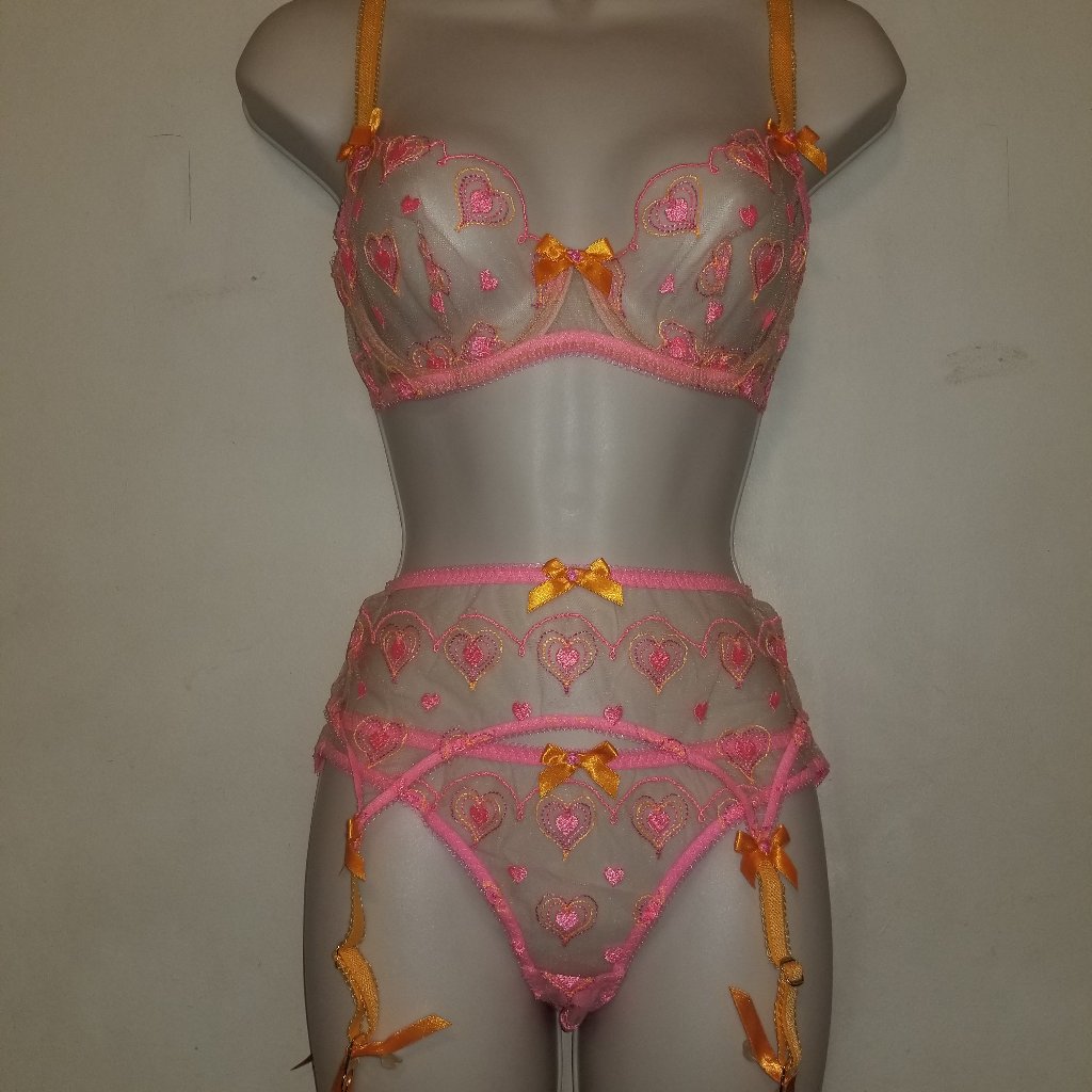 Agent Provocateur Perdia Bra, Suspender, And Brief Size Ap 3 Medium Nwt
